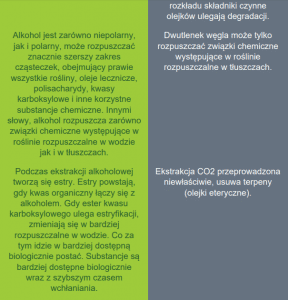 Dlaczego ekstrakcja alkoholowa jest lepsza od tej dwutlenkiem węgla?