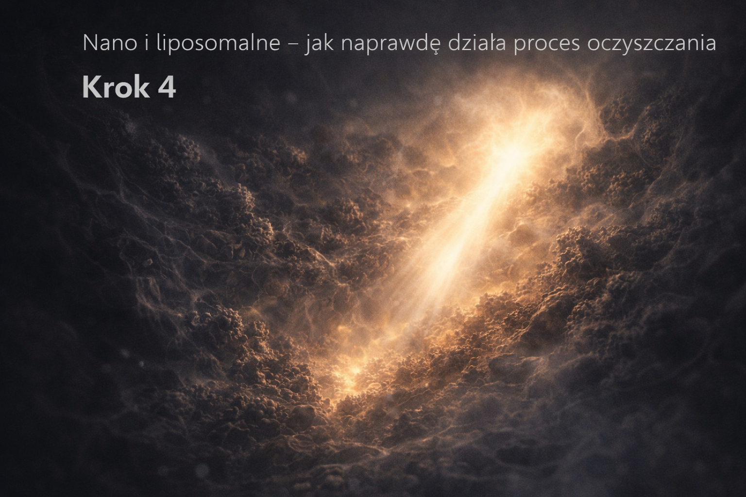 Wejście światła w strukturę organizmu symbolizujące początek realnego oczyszczania i odblokowania procesów regeneracyjnych – Droga Oczyszczania, krok 4.