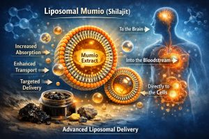Liposomalne mumio (shilajit) – schemat transportu liposomalnego i zwiększonej biodostępności składników mineralno-organicznych
