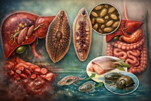 Przywry pasożyty wątroby i dróg żółciowych u człowieka – cykl życia i miejsce bytowania